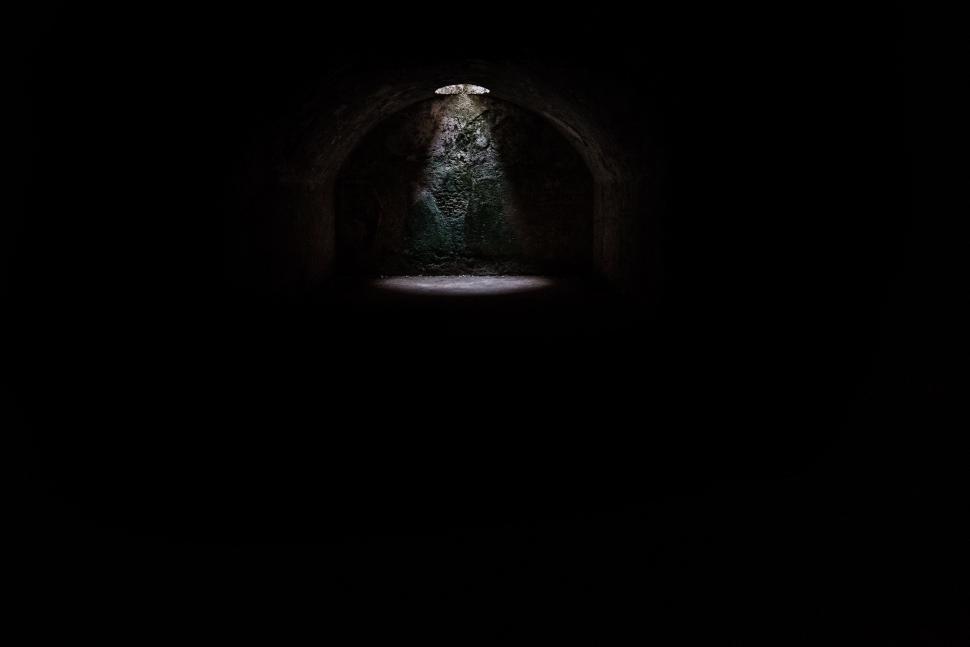 Free Image of Dark Tunnel in Black and White 
