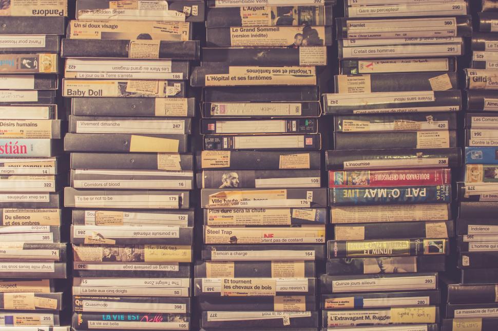 Free Image of Large Stack of Cassettes Stacked on Top of Each Other 
