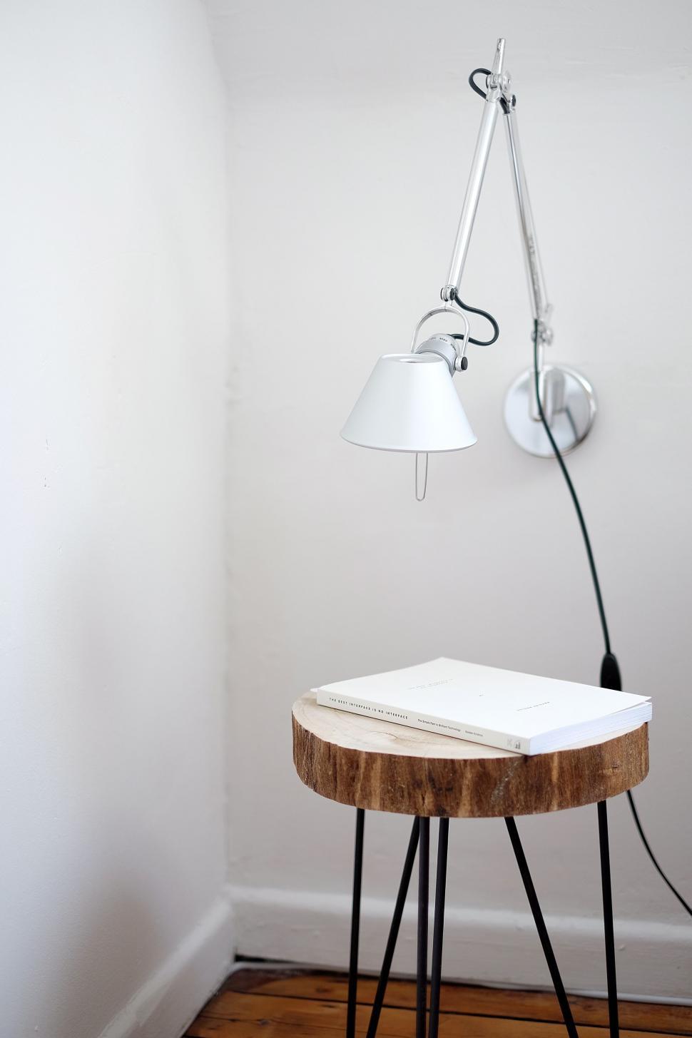 Free Image of A Table With a Lamp 