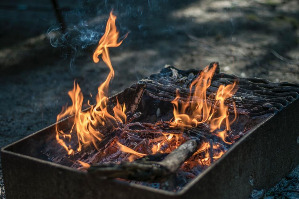 Free Image of Flames Burning in Fire Pit 