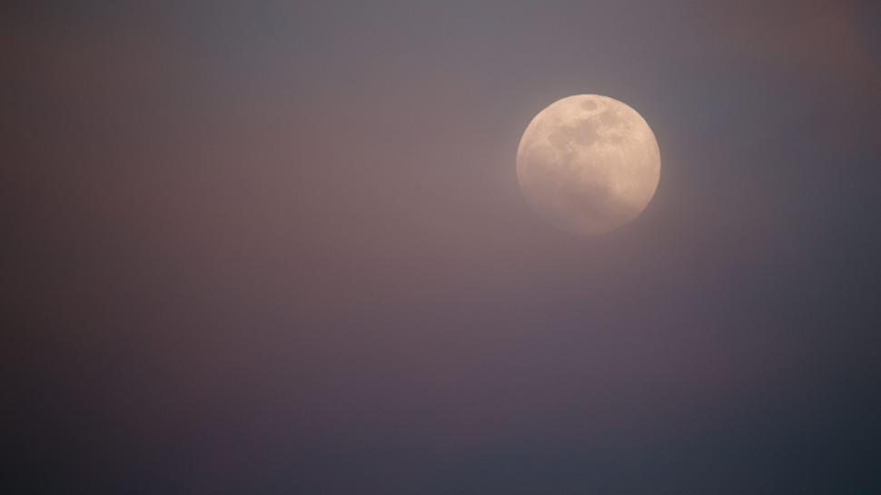 Free Image of Full Moon in Foggy Sky 