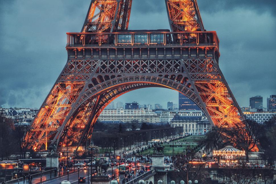 Free Image of The Illuminated Eiffel Tower at Night 