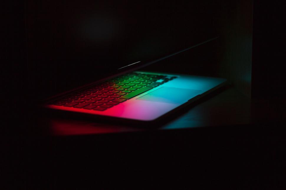 Free Image of Close Up of a Laptop in the Dark 