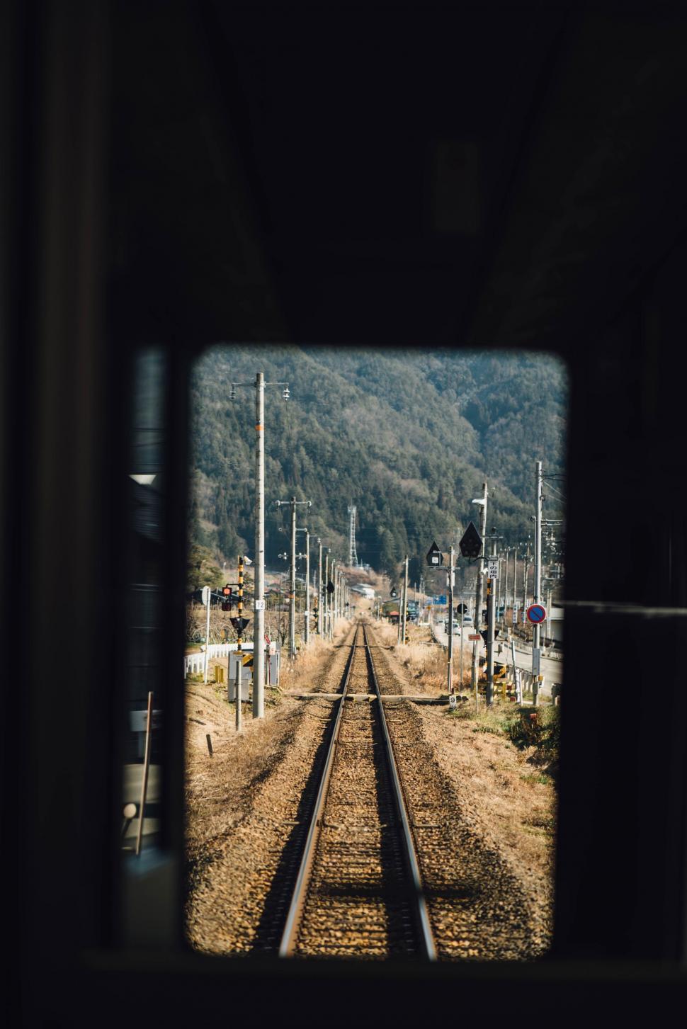 Free Image of Train Track View Through Window 