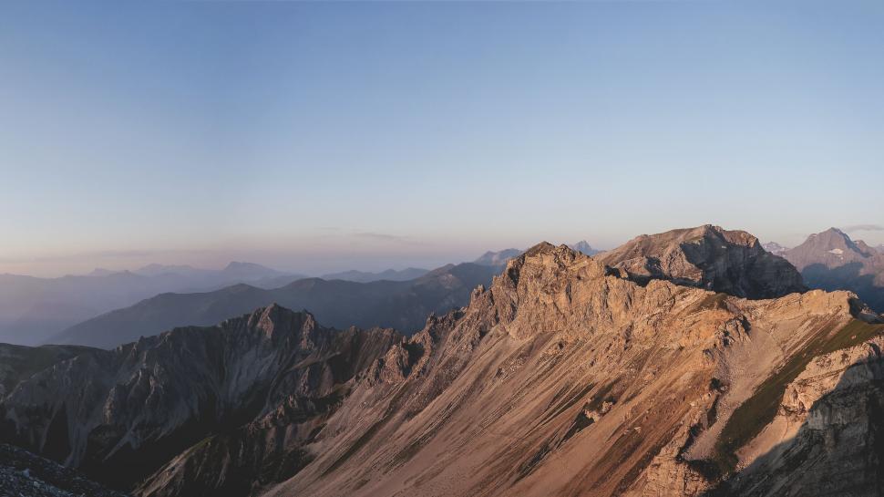 Free Image of Panoramic View of Mountain Range From Summit 