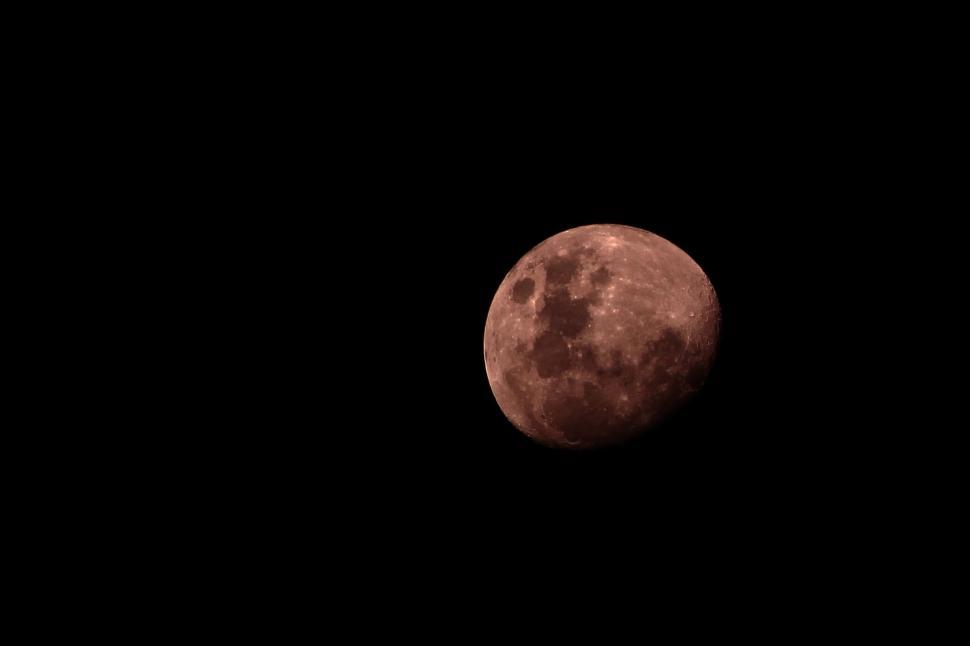 Free Image of Red Moon in Dark Sky 