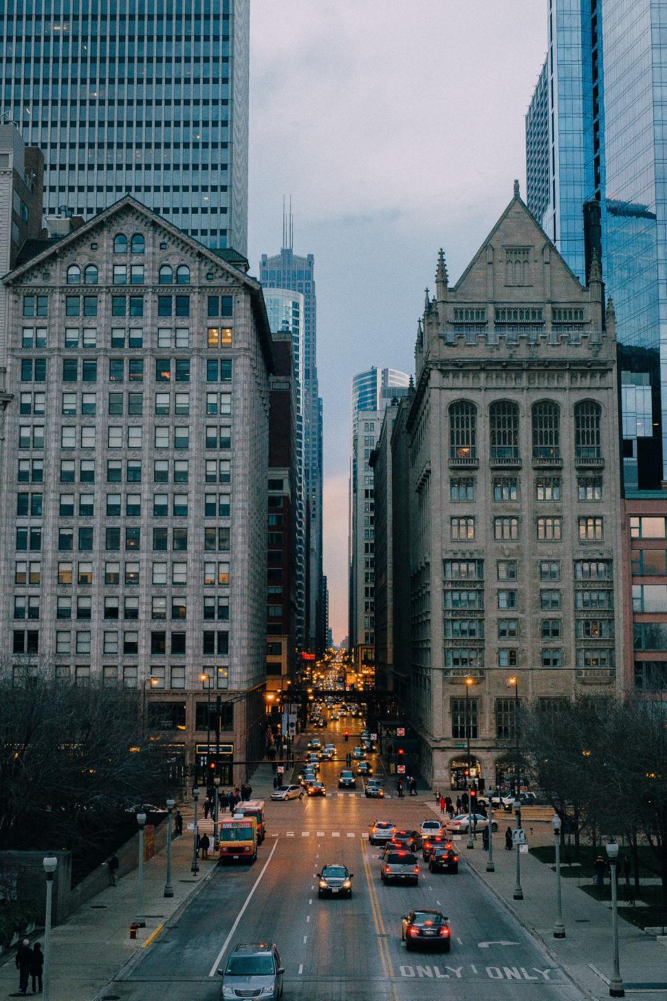 Free Image of City Street Packed With Tall Buildings 
