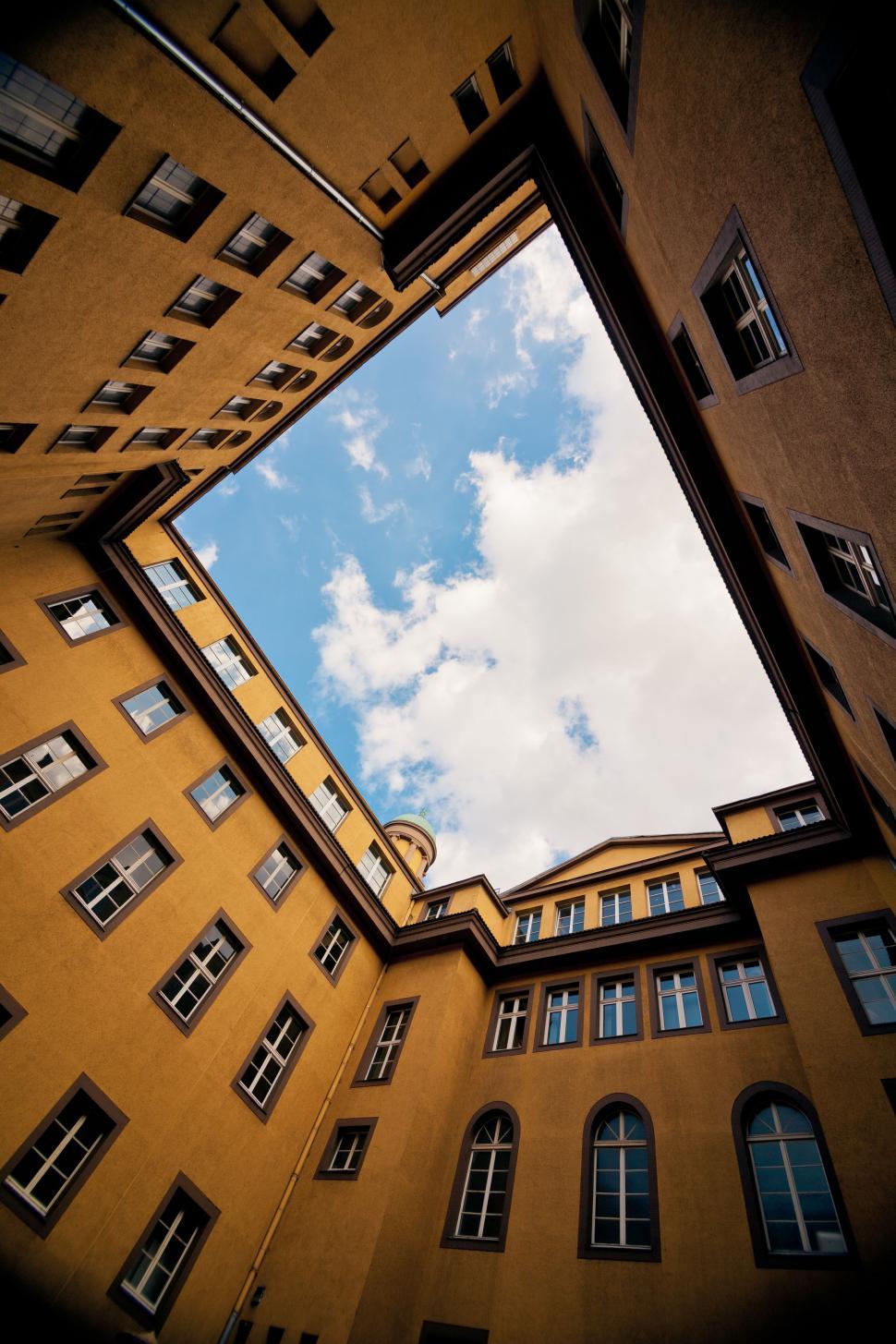 Free Image of Sky Reflection in Building Windows 