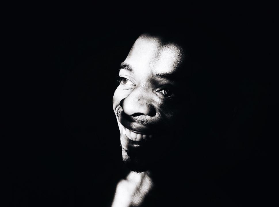 Free Image of Smiling Man in Black and White 