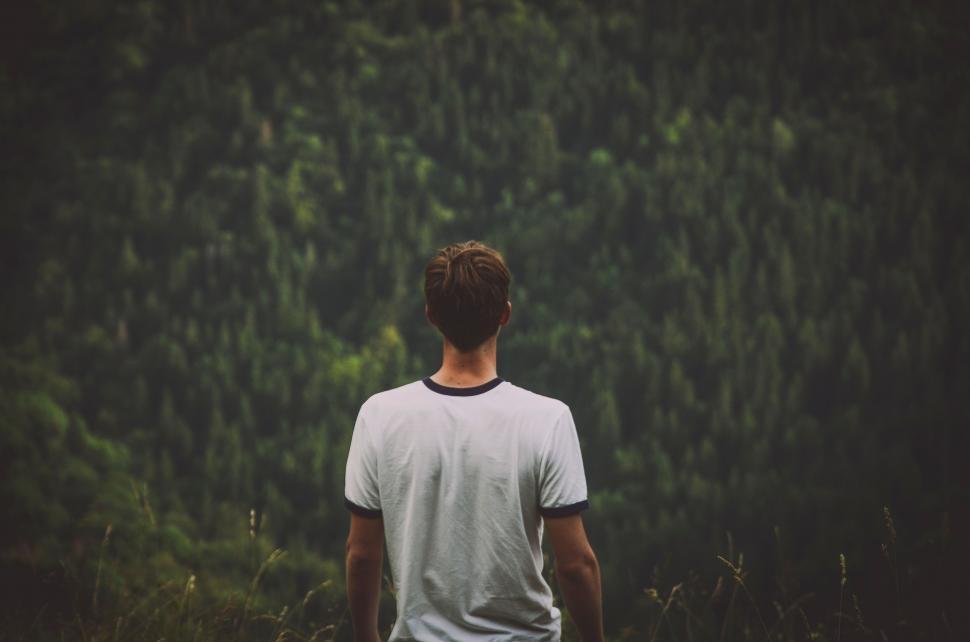 Free Image of Man Standing in Front of Forest 