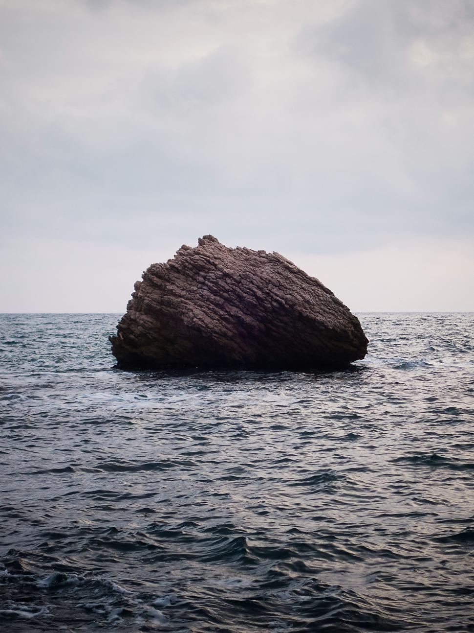 Free Image of Rock Formation in the Middle of the Ocean 