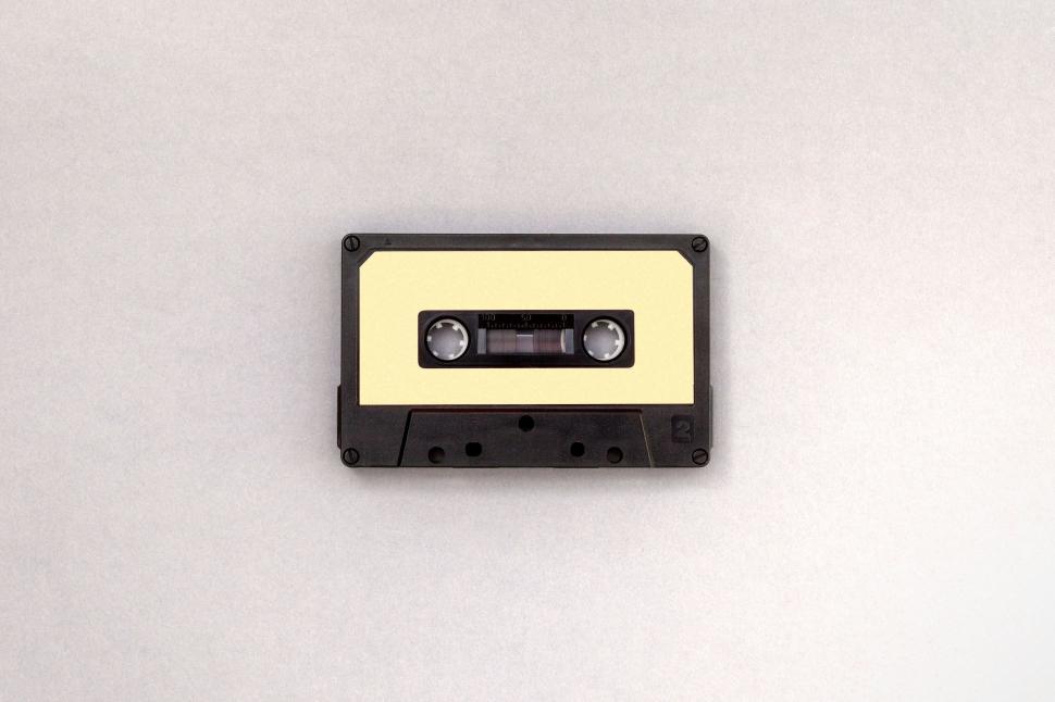 Free Image of Black and Yellow Tape Recorder on White Background 