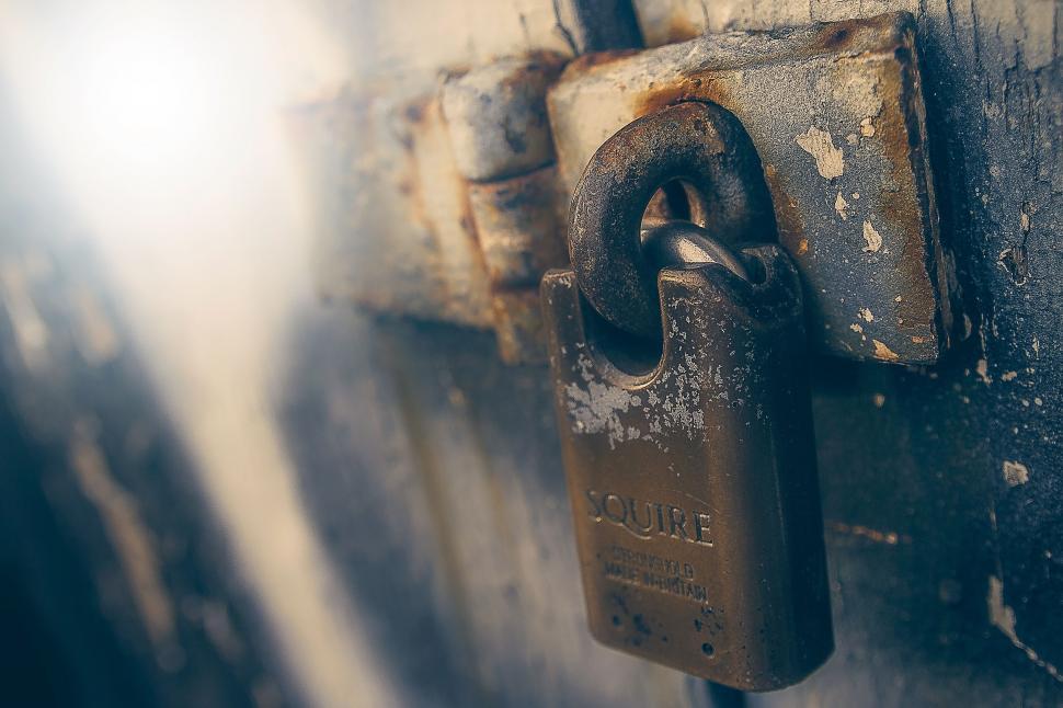 Free Image of Close Up of a Padlock on a Door 