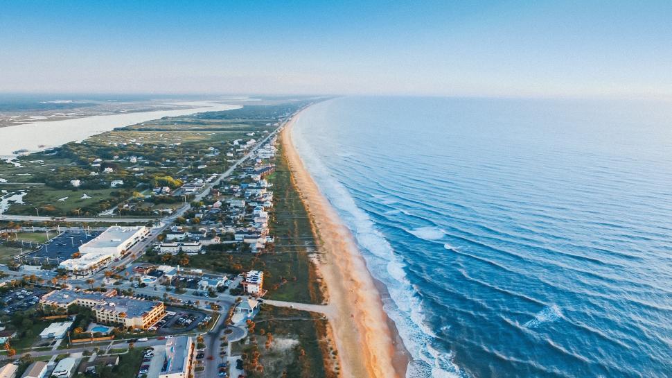 Free Image of Aerial View of a Beach and the Ocean 