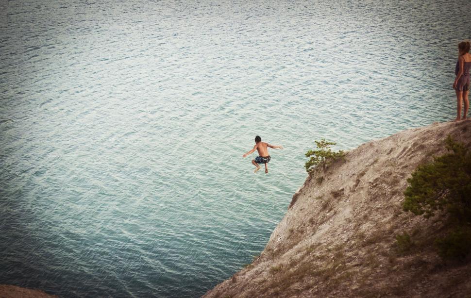 Free Image of Person Swimming in a Lake 